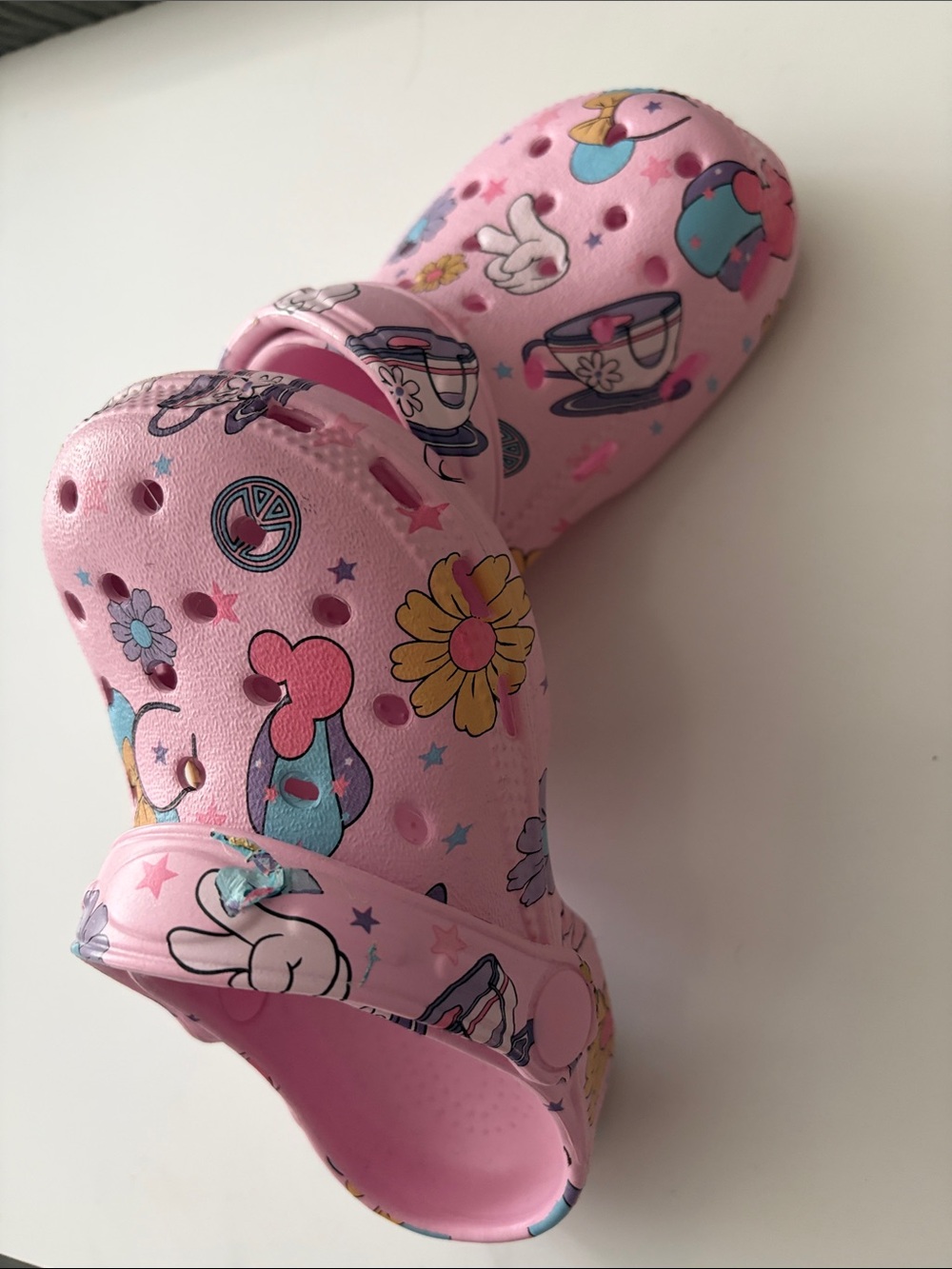 Toddler Pink Printed One-Piece Clog - Cute Disney Floral Design
